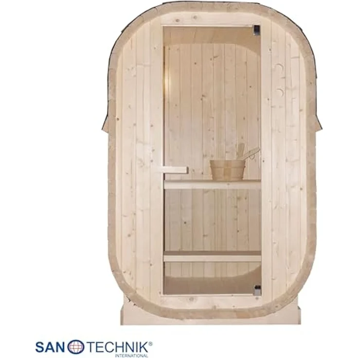Sanotechnik Outdoor Fasssauna 'LINDHOLM' für 1-2 Personen, Thermo-Fichtenholz, 189x220x191,5 cm – Bild 2