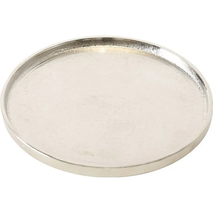 BOLTZE GRUPPE GmbH Tablett Deko-Tablett VALOMI, Ø 18 cm, Silbergrau, Aluminium, (1-tlg) – Bild 3