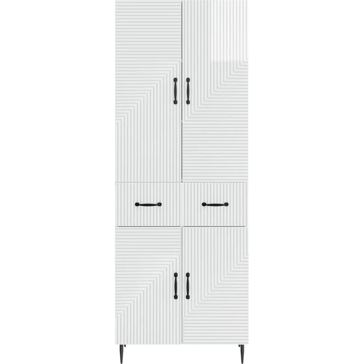 vidaXL Schrankset 2 pcs Hochglanz Weiß 66 x 34,5 x 89,5 cm 3416668 – Bild 4