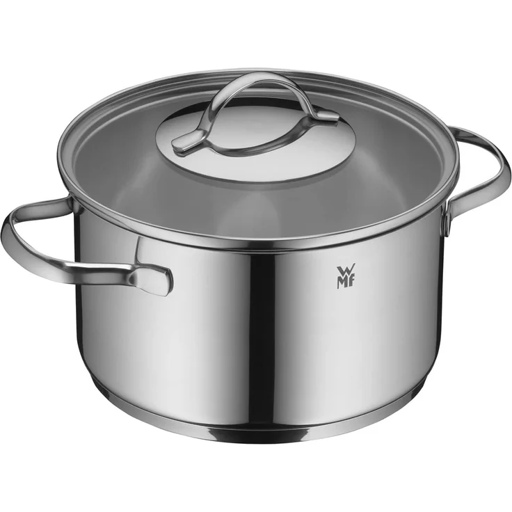 WMF Fleischtopf Aparto, Cromargan Edelstahl Rostfrei 18/10 (1-tlg, großer Topf (20 cm) mit Glasdeckel, Induktion 3,3l), unbeschichtet, induktionsgeeignet – Bild 1