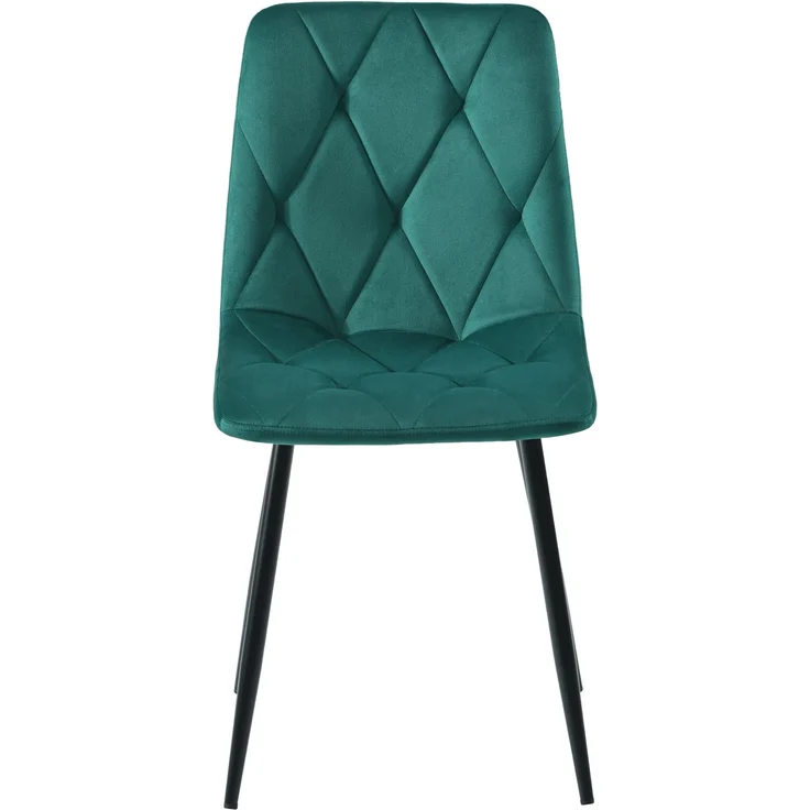 Samt Polsterstuhl 4er-Set mit Rückenlehne, Fischgräten-Design & Metallbeinen, moderner Esszimmerstuhl,Grün – Bild 4