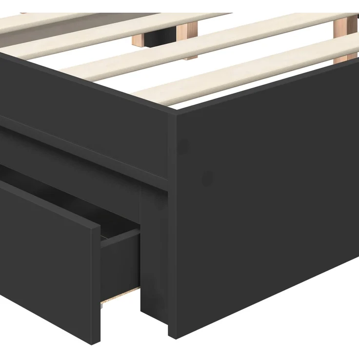 vidaXL Aufbewahrungsbett Schwarz 200 x 200 cm Holzwerkstoff 3413472 – Bild 10