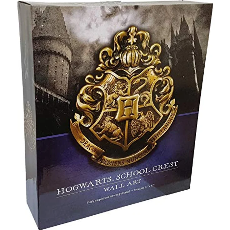 The Noble Collection Hogwarts Crest Wall Art, Wandobjekt aus Metall, goldfarben – Bild 2