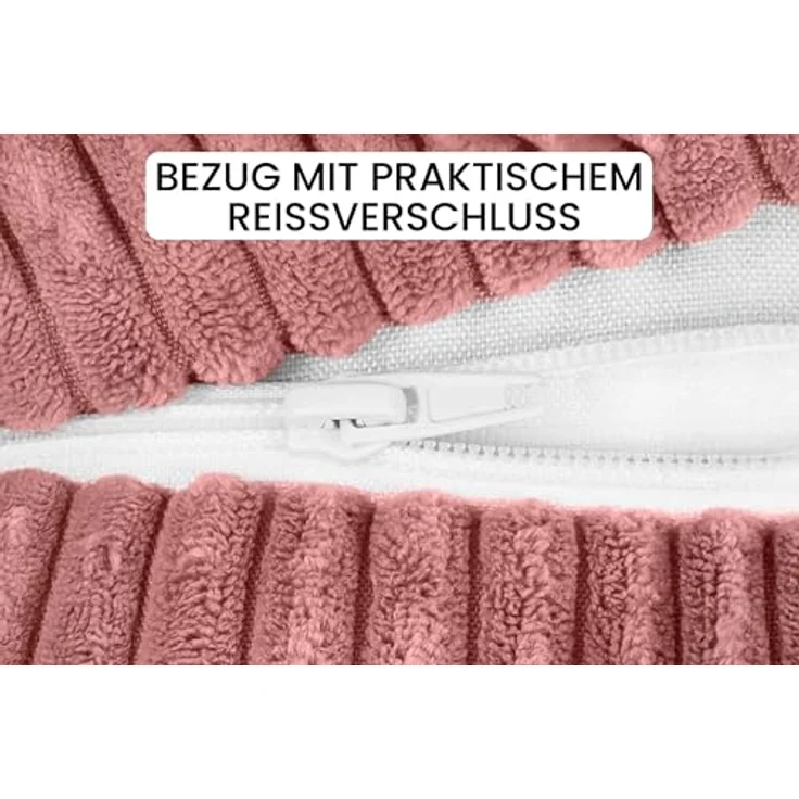 Amilian Nackenrollenbezug 15x40 cm - Ersatzbezug für Nackenrolle, Bettrolle, Kissenrolle, waschbarer Bezug mit verdecktem Zip für leichtes Abnehmen. – Bild 4