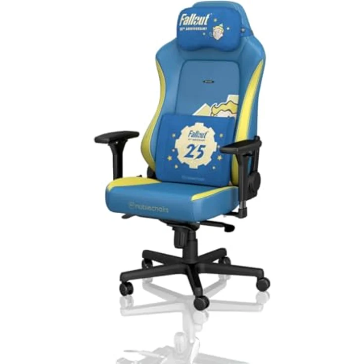 noblechairs Memory Foam Kissen-Set Fallout 25th Anniversary Edition, ergonomisches Kissen mit Lendenwirbelstütze und hochwertiger Stickerei – Bild 4