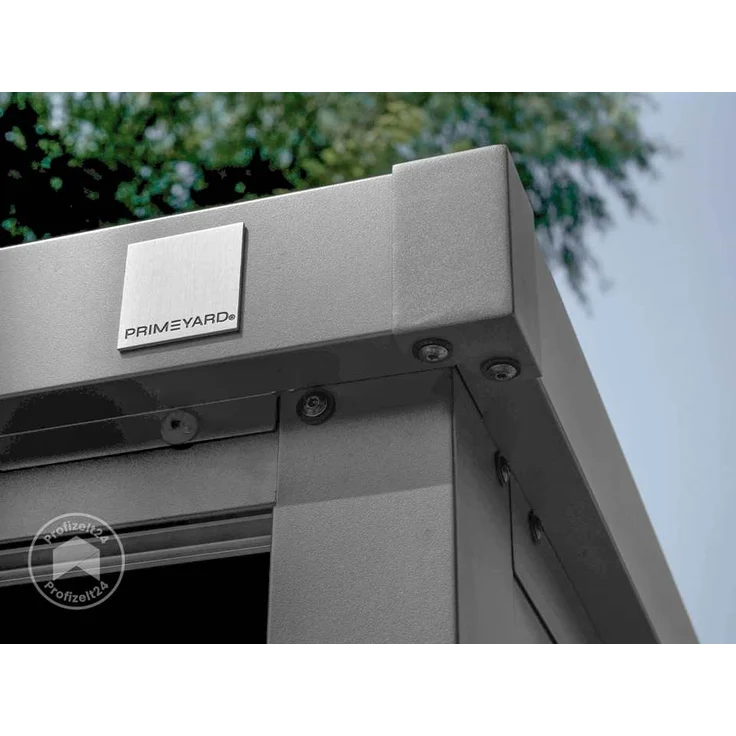 GFP Primeyard Geräteschrank Metall 135x55x112 cm Gartenschrank Schiebetür anthrazit inkl. Fußboden – Bild 7