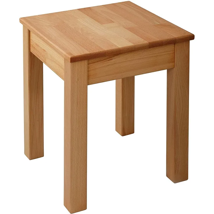 Krok Wood Hocker Tomas aus Massivholz 35 x 35 x 45 cm (Buche, 1x ohne Eingriff)
