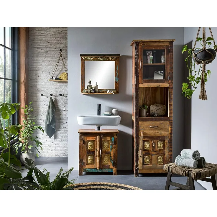 'Sumana' Badmöbel Set 3-tl., recycletes Hartholz