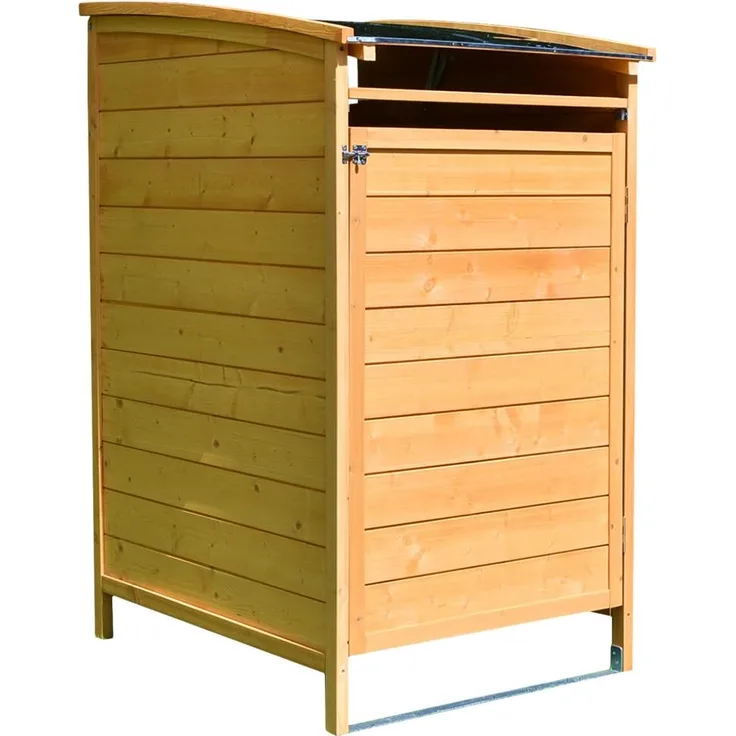 Mülltonnenbox braun Mülltonnenverkleidung Mülltonne 240L Mülltonnenhaus Gartenbox Gerätebox Gerätehaus Holz Anbau Gerätehaus