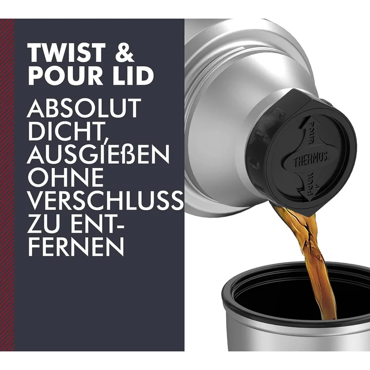 Thermos Isolierflasche 'King', 1, 2 L, edelstahl – Bild 4