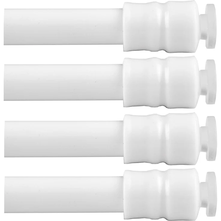 Bestlivings 4er Pack Gardinenstange zum Klemmen ohne Bohren, Klemmstange 100-140 cm, Weiß, Ø 10 mm, für Scheiben- & Bistrogardinen, Teleskopstange mit Schraubtechnik – Bild 3