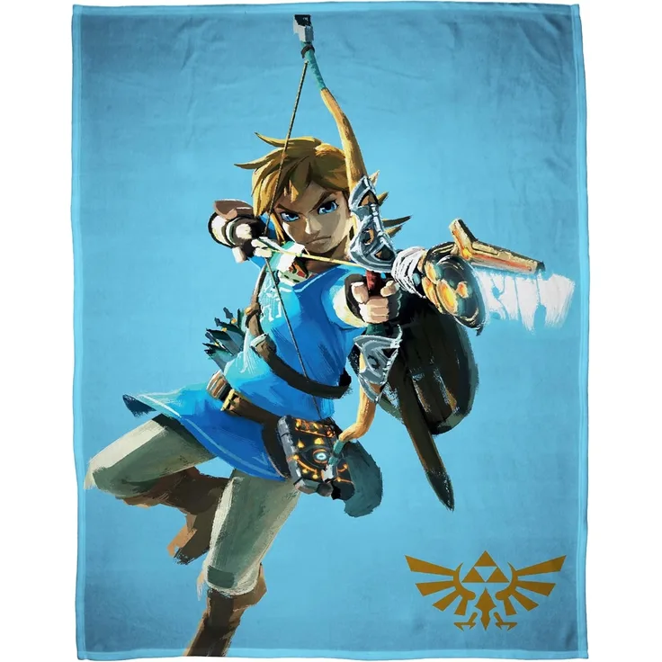 Kinderdecke The Legend of Zelda Decke Arrow 160x200 cm Kuscheldecke Fleecedecke, BERONAGE, passend zur Bettwäsche, ideal für Sofa, Couch, Kinder-Bett, Auto