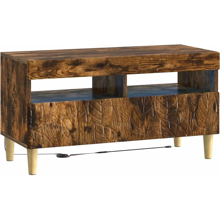 vidaXL 3-teiliges LED TV Regal DELFT Raucheiche Holzwerkstoff 3416765 – Bild 5
