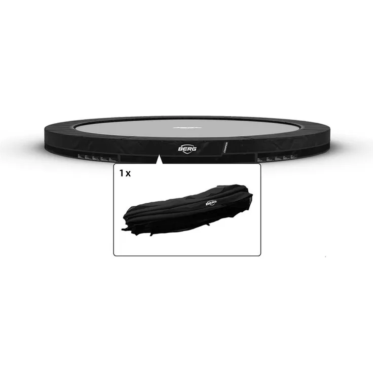 BERG Ersatzteil Schutzrand 380 cm rund schwarz - Champion InGround Federabdeckung für Trampolin