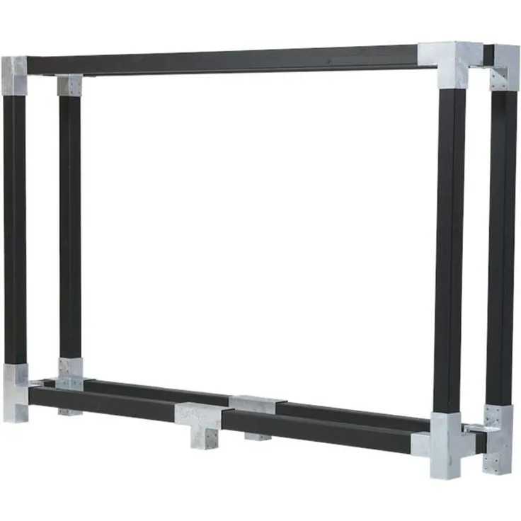 Plus Holz Kaminholzregal Holzlager | Schwarz |