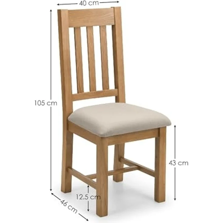 Julian Bowen Hereford Stuhl, 2er-Set, Eiche/Taupe – Bild 3