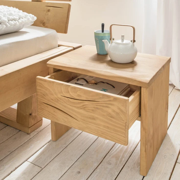 MSZ Design Nachttisch UNIKA aus Fichte mit geölter Oberfläche Natur 50x36x42 cm – Bild 1