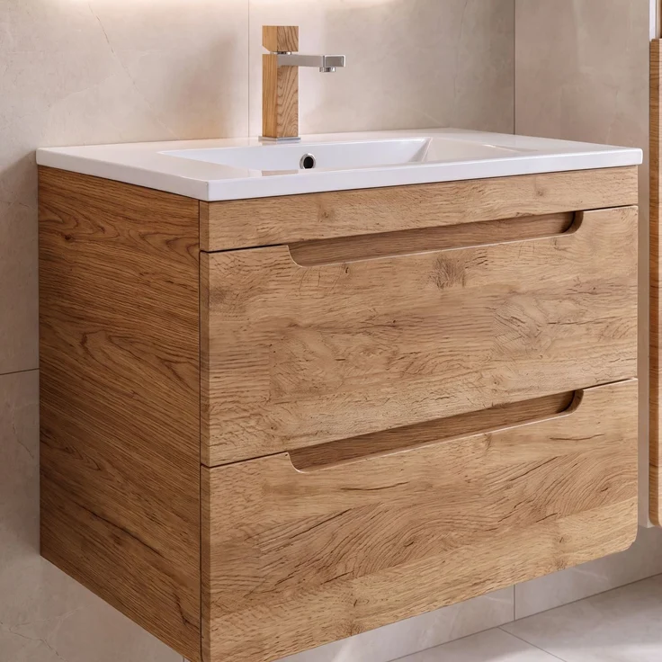 Badmöbel Komplett Set LUTON-56-CRAFT in Eiche Nb, B/H/T ca. 180/200/46 cm – Bild 9