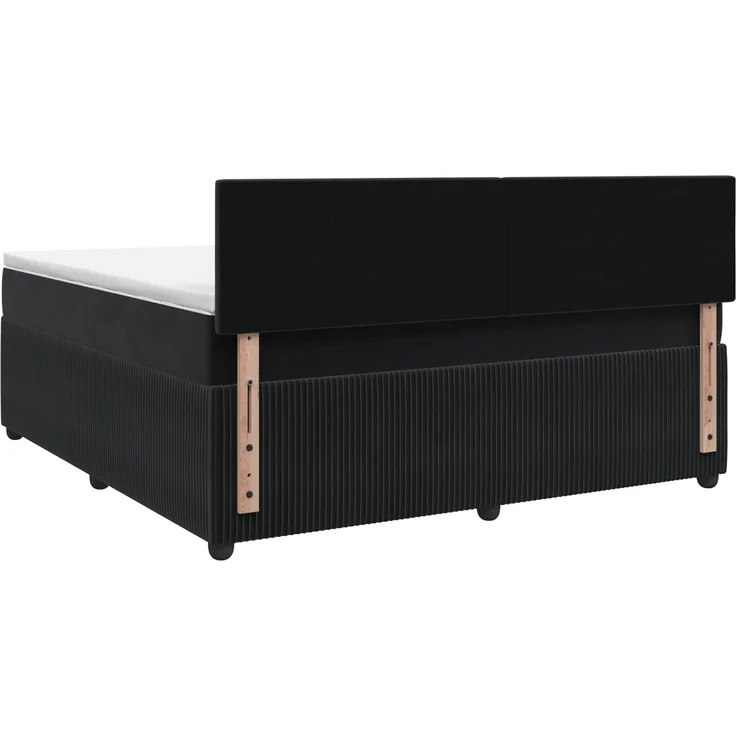 vidaXL Boxspringbett mit Matratze Schwarz 140 x 200 cm Samt 3451687 – Bild 8