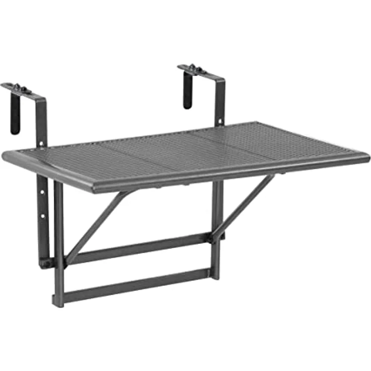 Greemotion 'Toulouse' Balkonhängetisch klappbar, Streckmetall Kunststoffummantelung, Eisengrau, 60 x 40 x 56 cm – Bild 2