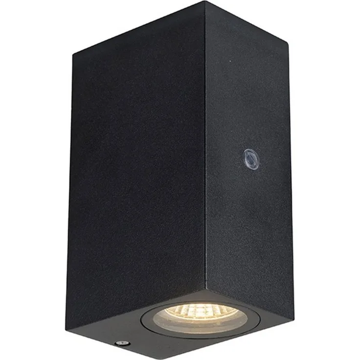 LED's light LED Außen-Wandleuchte 1000680 Außen-Wandleuchte, LED, schwarz 2x GU10 IP44 Auto EIN/AUS