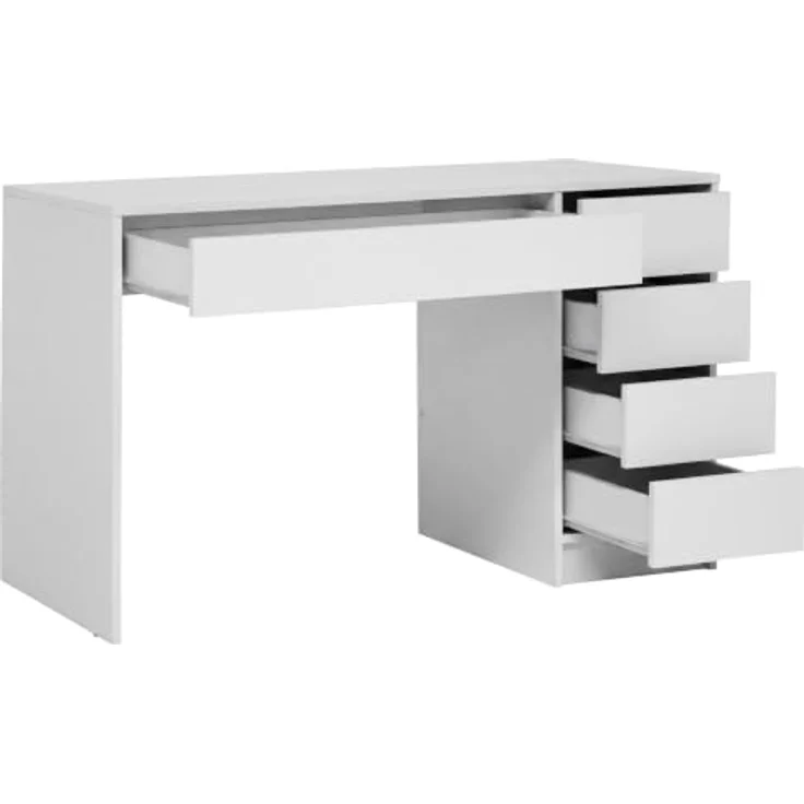 Beautysofa Schreibtisch Malta 120 cm, Funktionales Design mit Schubladen, rechts/links montierbar, Weiß oder Kaschmir, wahlweise mit oder ohne Griffe – Bild 5