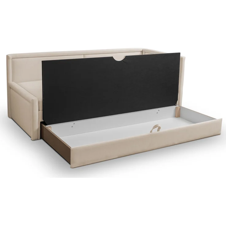 Selsey 'Caprili' Jugendbett mit ausziehbarer Liegefläche und Schublade, hellbeige, ca. 90x200 cm – Bild 3