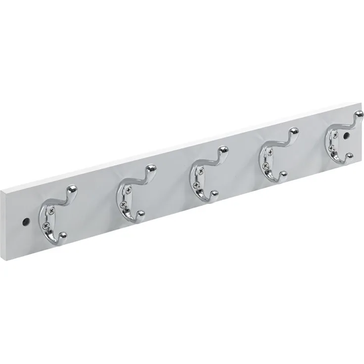 Hettich Garderobenleiste 5 Haken 50,0 x 8,0 x 7,5 cm weiß