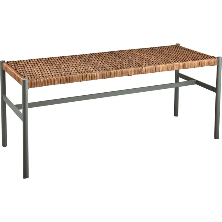 Brafab Gartenbank DK, 1–2 Sitzplätze, aus Aluminium und Kunstrattan, modern, hellgrün, 106 cm