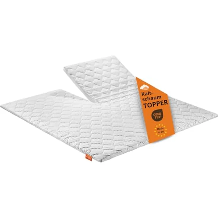 sleepling, Topper aus Kaltschaum, orthopädische Matratzenauflage, 6 cm hoch, Kaltschaum, mit 2-tlg. Kopfteil, Matratzentopper, Boxspringmatratzen und Boxspringbett geeignet – Bild 1