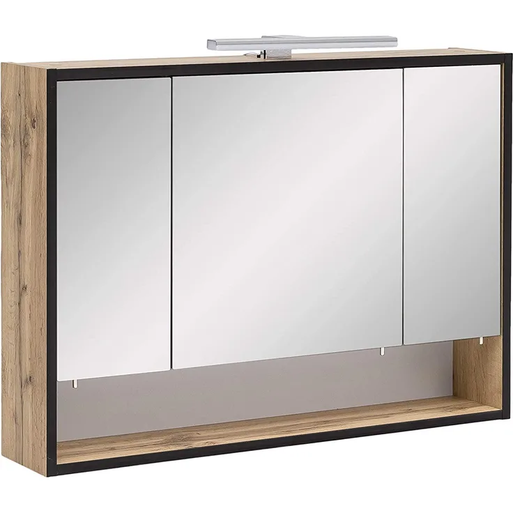 Schildmeyer Spiegelschrank Max 141880, eiche landhaus Dekor, 80,0 x 16,0 x 65,6 cm