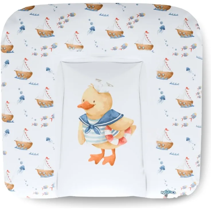 Kikido Wickelauflage 75x70 cm - Ente - Baby Wickelauflagen Wasserfest, Abwaschbar und Pflegeleicht - Wickelunterlage Weich Tragbare, Leicht zu Reinigen - OEKO-TEX - Universal-Wickelauflage 75x70