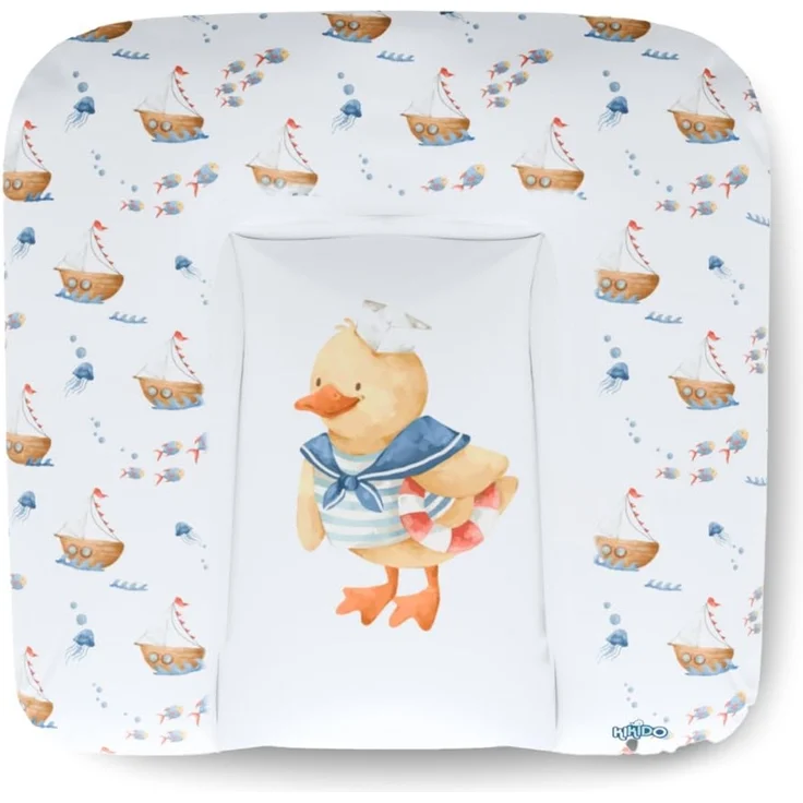 Kikido Wickelauflage 75x70 cm - Ente - Baby Wickelauflagen Wasserfest, Abwaschbar und Pflegeleicht - Wickelunterlage Weich Tragbare, Leicht zu Reinigen - OEKO-TEX - Universal-Wickelauflage 75x70 – Bild 1