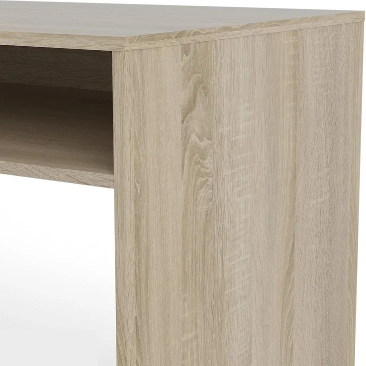 Multifunktionsschreibtisch mit Bücherregal, Schublade und Tür, Farbe Weiß und Eiche, 162 x 155 x 60 cm – Bild 6