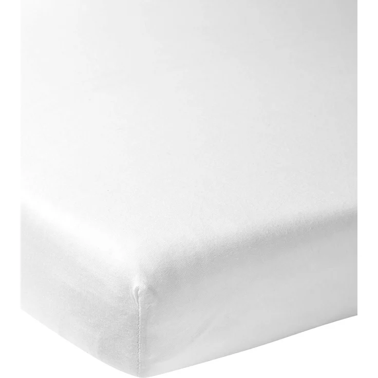 Meyco Baby Spannbettlaken für Kinderbett - 60x120 cm - Jersey Spannbetttuch - 100 % Baumwolle - Oeko Tex zertifiziert - Rundum-Gummizug, atmungsaktiv - Uni - Weiß