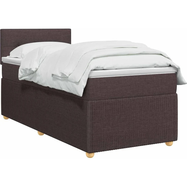 vidaXL Boxspringbett mit Matratze Dunkelbraun 80 x 200 cm Stoff 3451338 – Bild 3