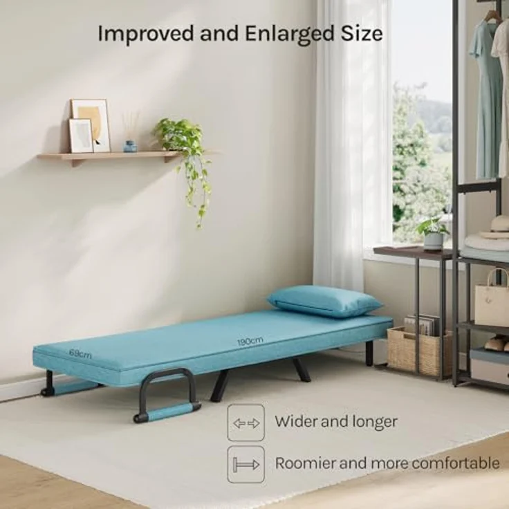 Woltu Schlafsofa, 1 Teile, Schlafsessel 3 in 1, mit Bettfunktion, Sofabett Gästebett – Bild 5
