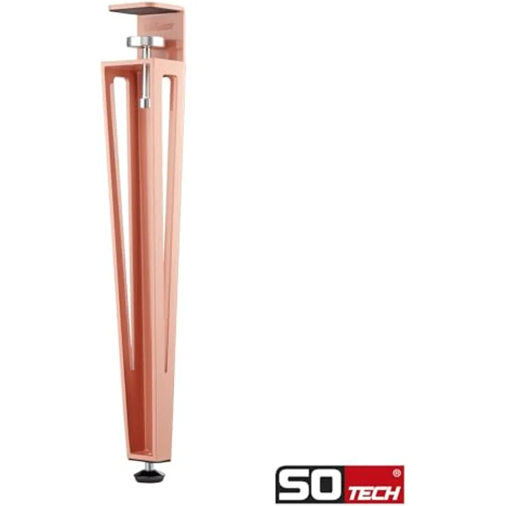 SO-TECH® Tischbein ColorLine in F-Form konisch zulaufend von 70 auf 40 mm, mit Klemmschraube (ohne Bohren) - rosa - Höhe 464 mm - 1x – Bild 3