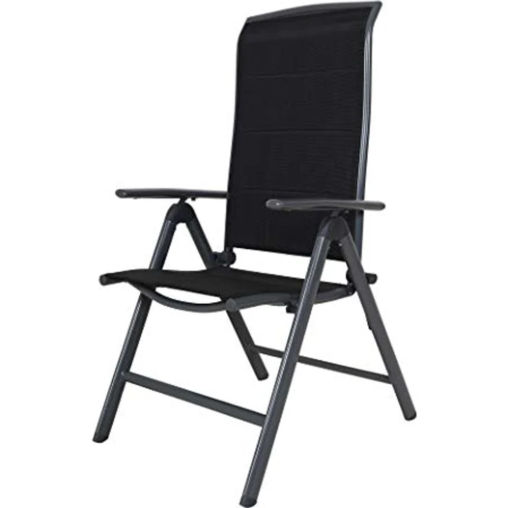 Chicreat Gepolsterter Klappstuhl mit hoher Rückenlehne, Aluminium - Grau/Schwarz – Bild 2