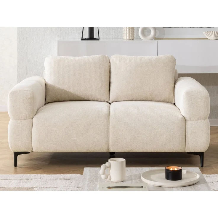 S-Style Möbel 2-Sitzer Sofa Cardea in Bubble-Optik aus weichem Strukturstoff, mit Wellenfederung und hohem Sitzkomfort – Bild 1