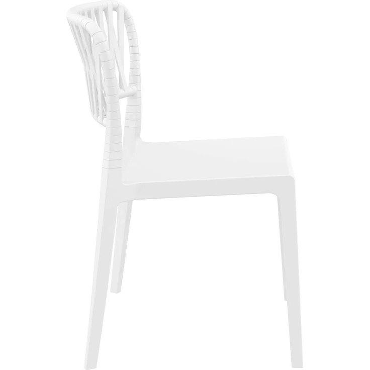 CLP 6er Set Gartenstühle stapelbar Portofino wetterfeste Kunststoffstühle,weiß – Bild 4