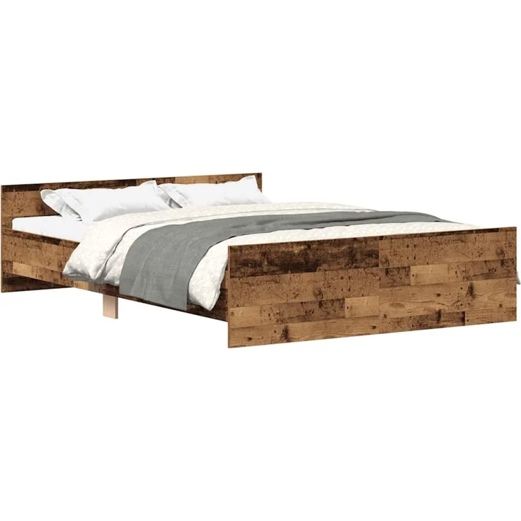 vidaXL Bettgestell ohne Matratze Altholz-Optik 120x200cm Holzwerkstoff 3328732 – Bild 2