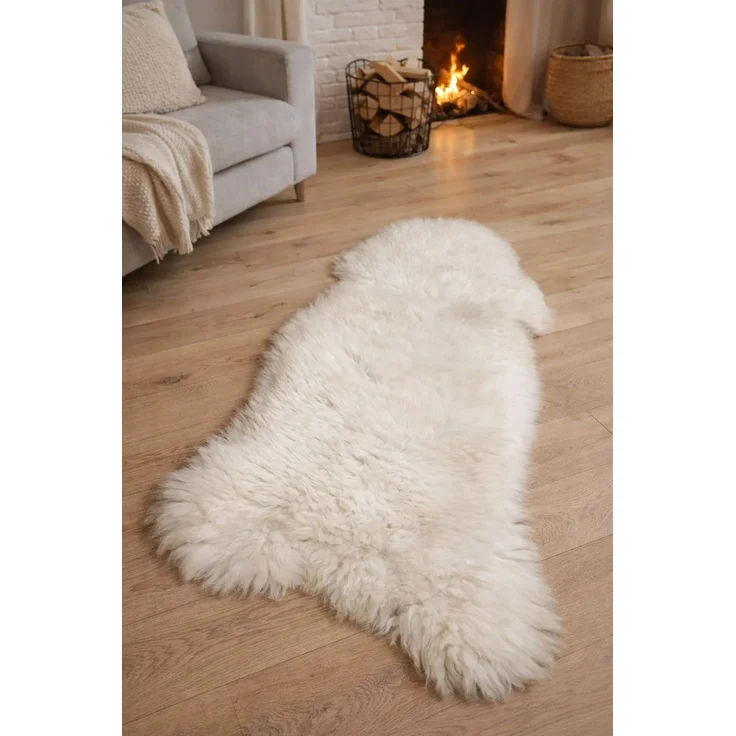 Provellus Hundebett Katzenbett Schaffell – Weich, Warm, Natur Weiß, 120-140 cm – Bild 3