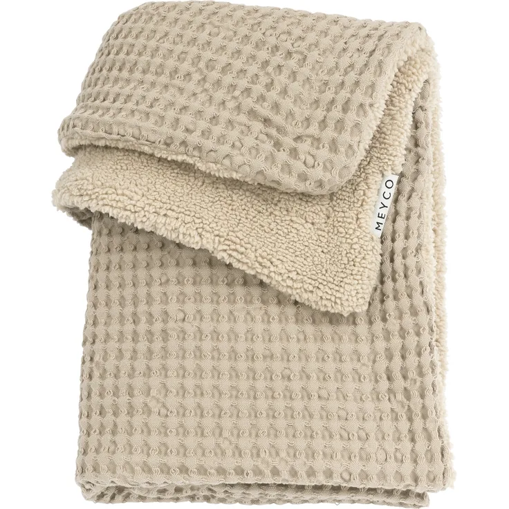 Meyco Waffel Teddy Bettdecke - 100 x 150 cm - Sand
