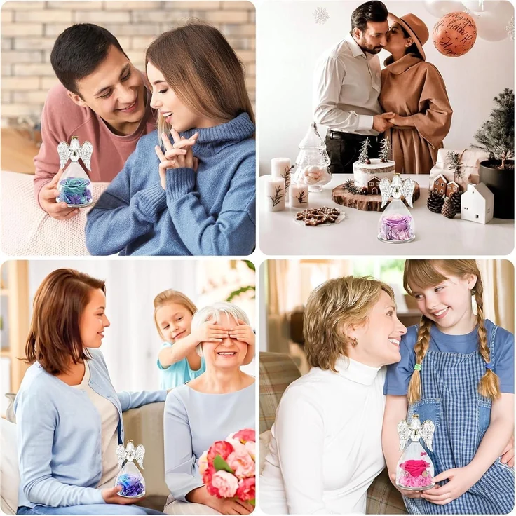 Ewige Rose Engel Figur Geschenk für Mama Oma Frau Weihnachten Muttertag – Bild 7