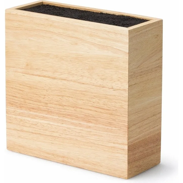 Continenta Messerblock mit flexiblem Einsatz, Messeraufbewahrung, Messer Block, Gummibaumholz, 22 x 9 x 21. 5 cm, 3314