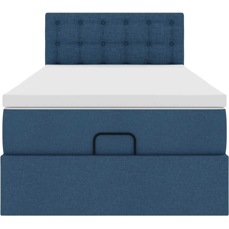 vidaXL Ottoman-Bett mit Matratze Blau 90x200 cm Stoff 3311600 – Bild 5
