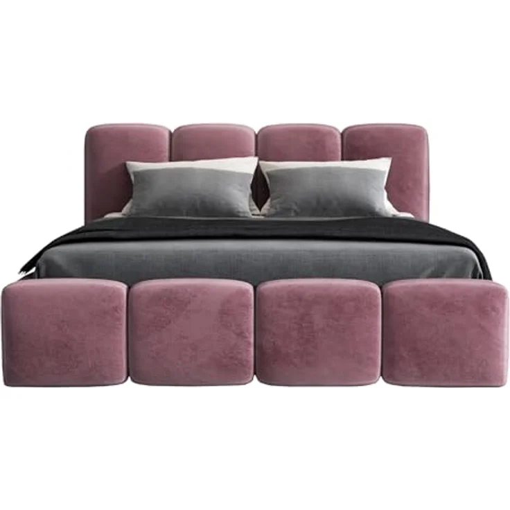 Polsterbett DONA 180x200 mit Matratze, Bettkasten und Lattenrost. Farbe: Flamingo 14 – Bild 3