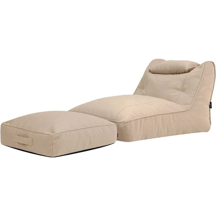 icon Sitzsack Liege aus Olefin „Nova“, mit Bodenkissen (Spar-Set, 1 x Sitzsack, 1 x Hocker), Made in Germany, UV-beständig, wetterfest – Bild 1
