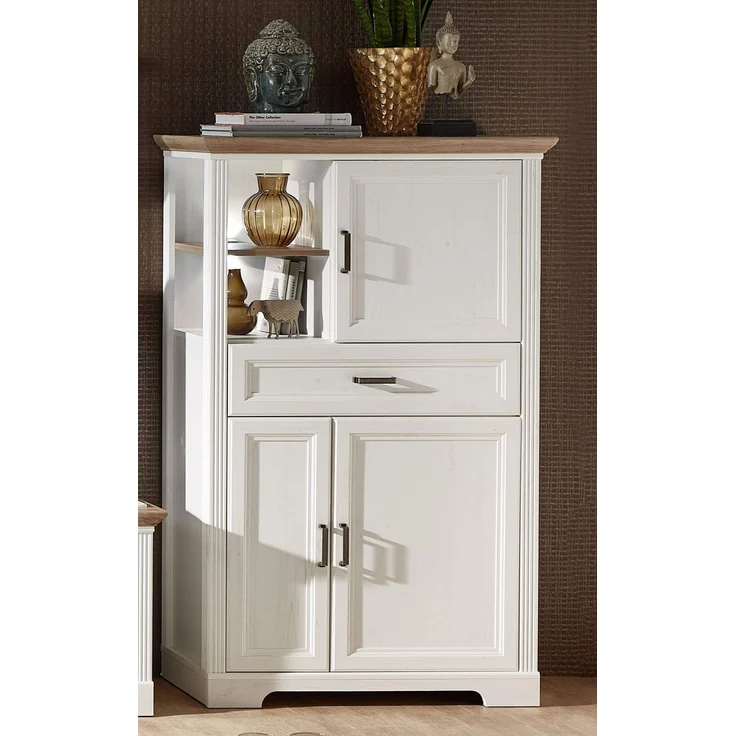 Highboard Stauraumelement JASMIN Pinie weiß Nachbildung – Bild 2